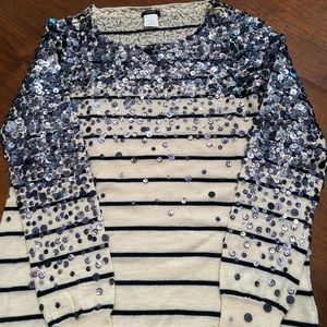 J. Crew sequined pullover round neck sweater